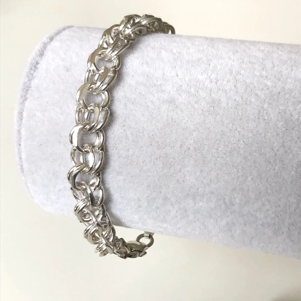 925 Silver 8.5” 8mm handmade bracelet chain unisex